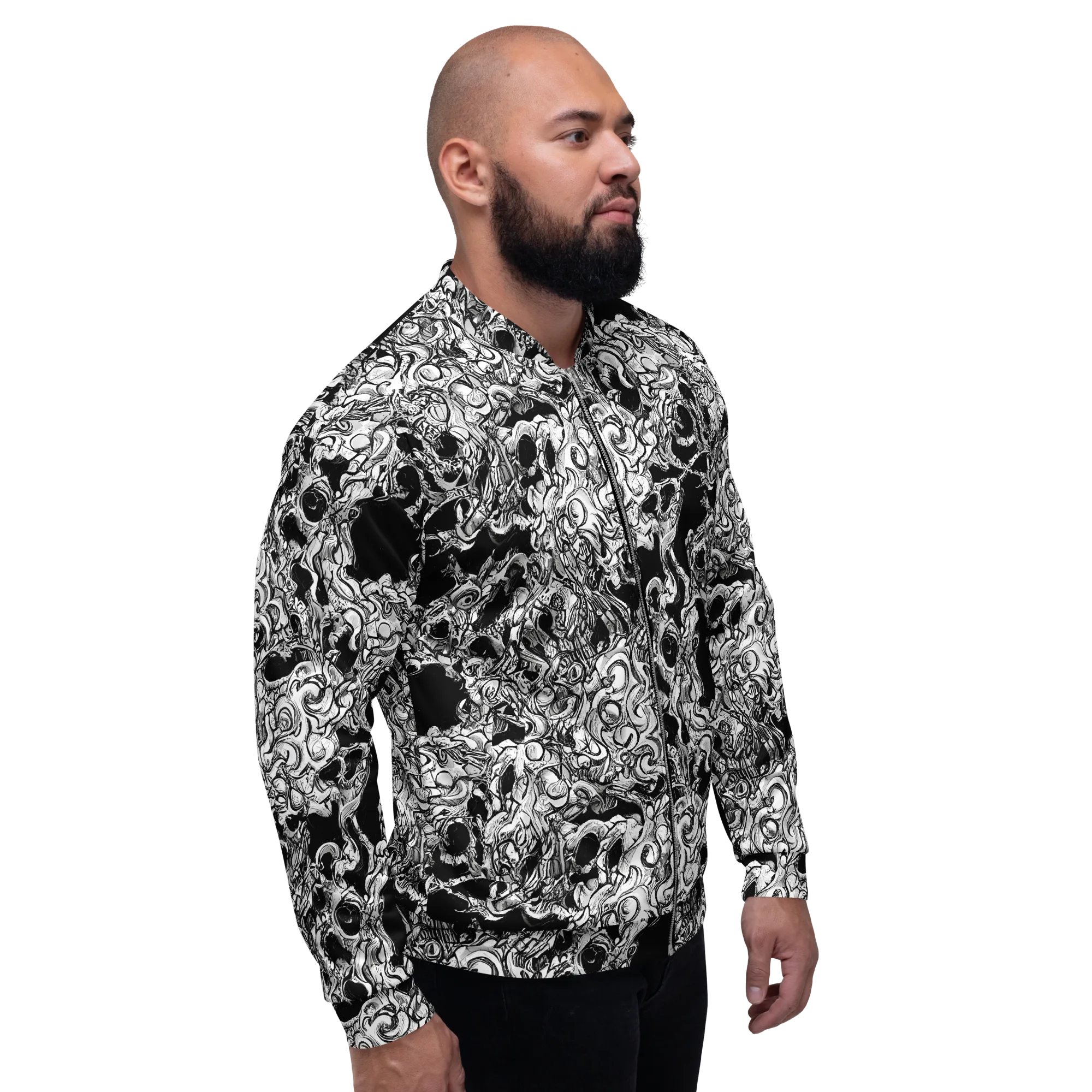 Ebon Labyrinth on Bomber Jacket — Right