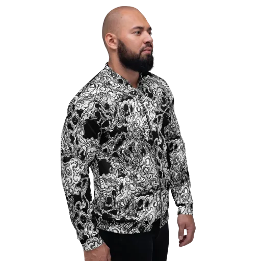Ebon Labyrinth on a Bomber Jacket