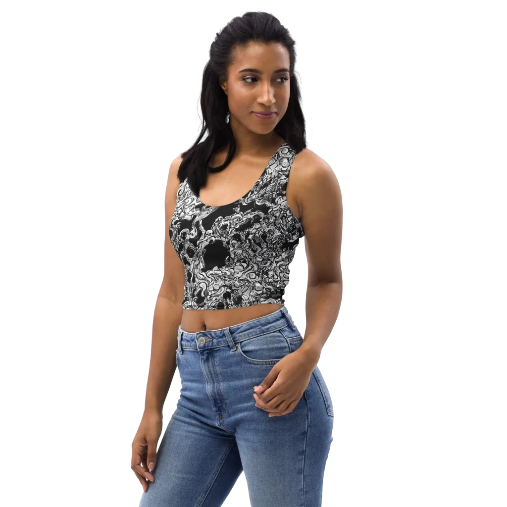 Ebon Labyrinth on Crop Top — Left Front