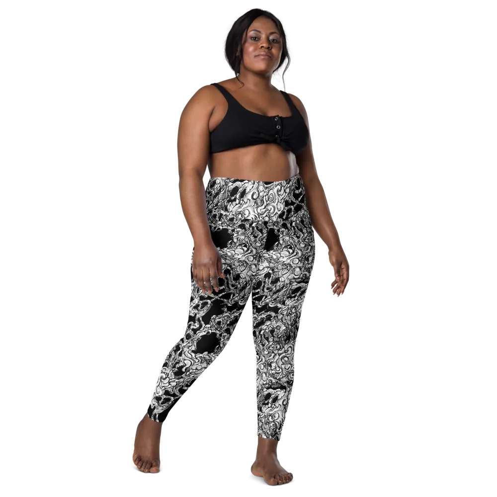 Ebon Labyrinth on Leggings with Pockets — Front