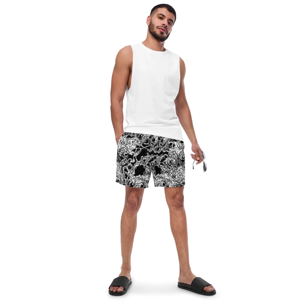 Ebon Labyrinth on Swim Trunks — Front