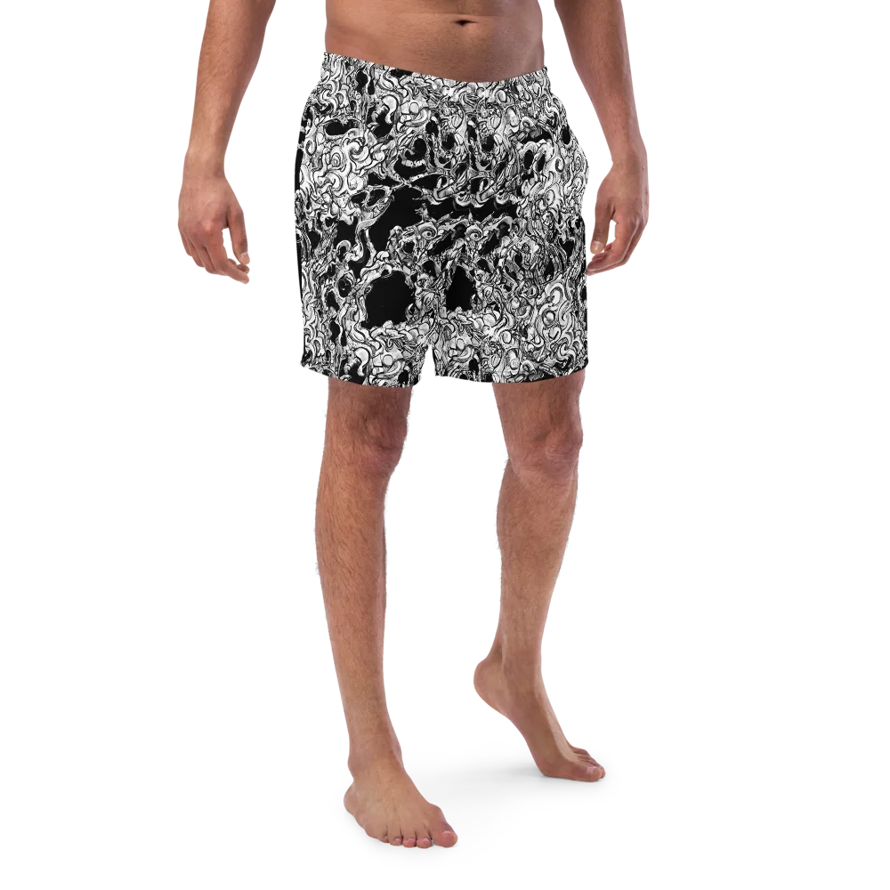 Ebon Labyrinth on Swim Trunks — Front