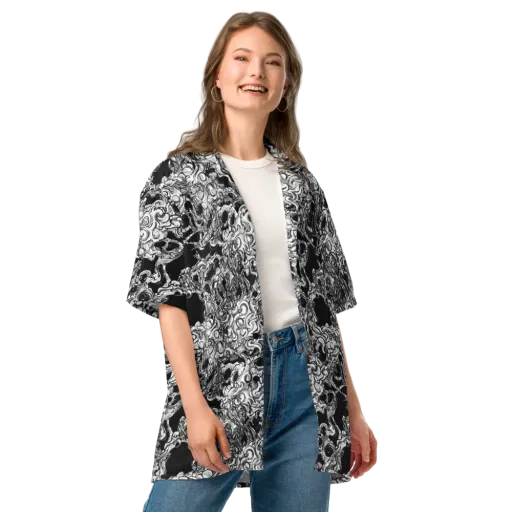 Ebon Labyrinth on a Button Shirt