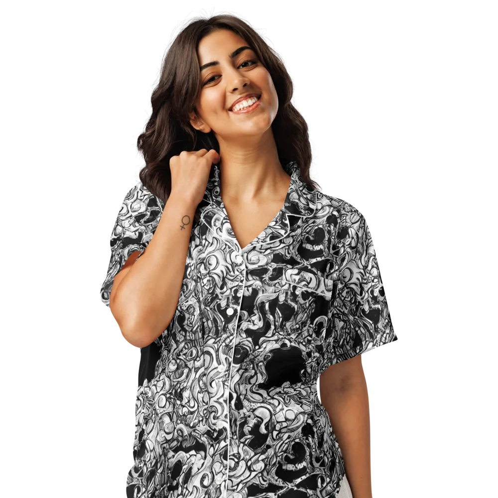 Ebon Labyrinth on Women's Short Sleeve Pajama Top — Front