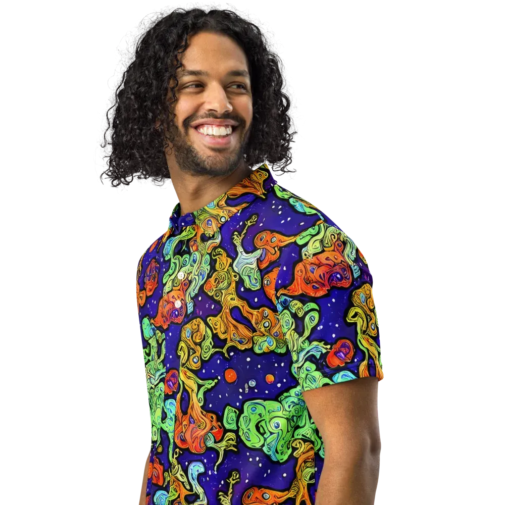 Midnight Reef on Men's Slim Fit Polo Shirt — Left Front