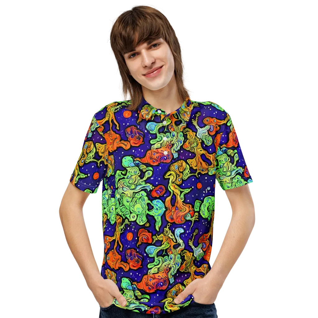 Midnight Reef on Men's Slim Fit Polo Shirt — Front