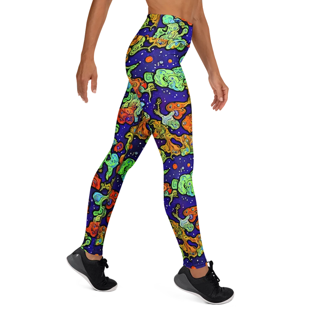 Midnight Reef on Yoga Leggings — Right