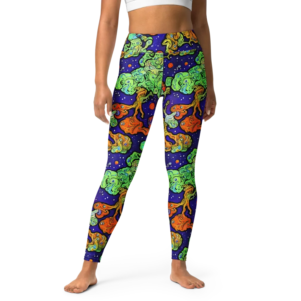 Midnight Reef on Yoga Leggings — Front