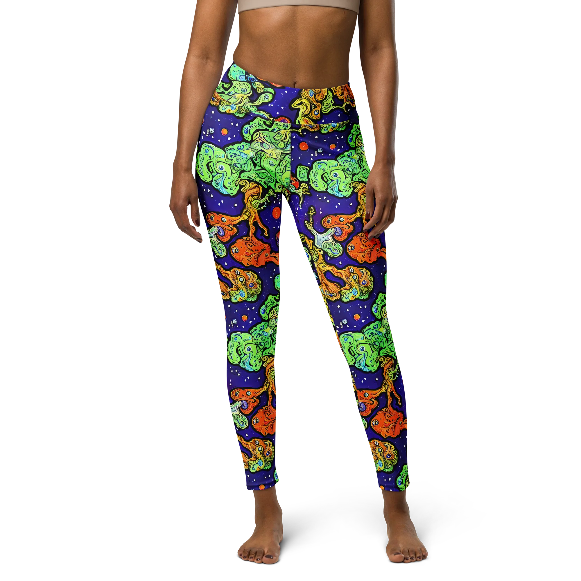 Midnight Reef on Yoga Leggings — Front