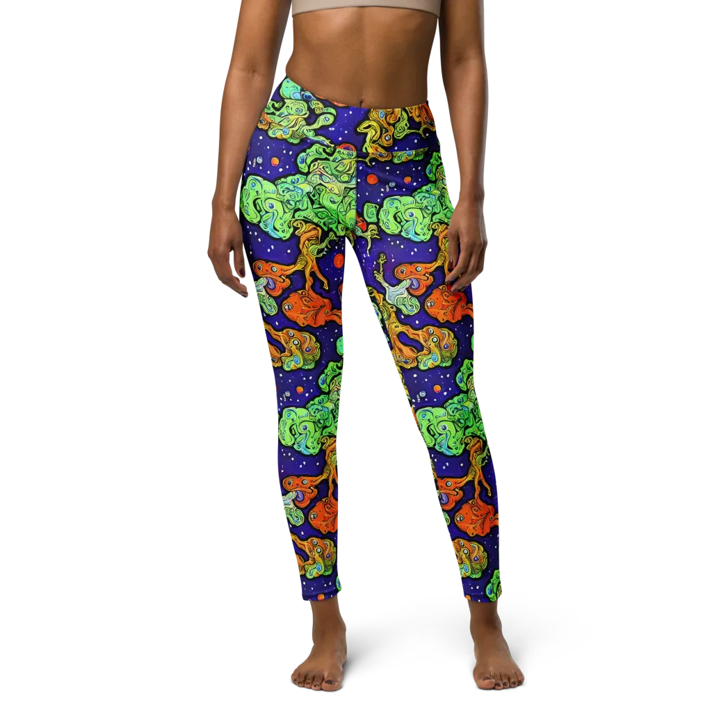 Midnight Reef on Yoga Leggings — Front