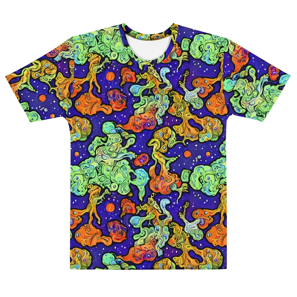 Midnight Reef on Men's Cotton Crew Neck T-Shirt — Front
