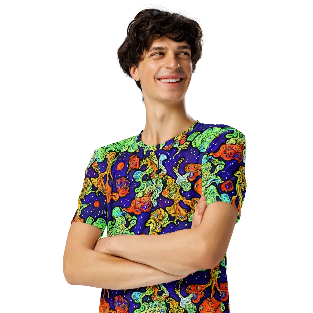 Midnight Reef on Men's Crew Neck T-Shirt — Left Front