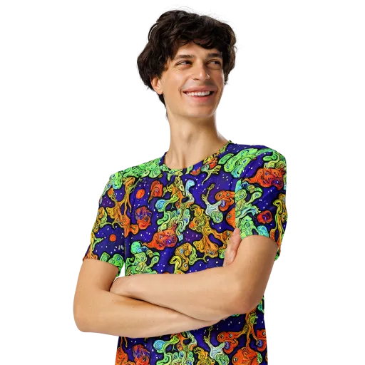 Midnight Reef on a Men's Crew Neck T-Shirt