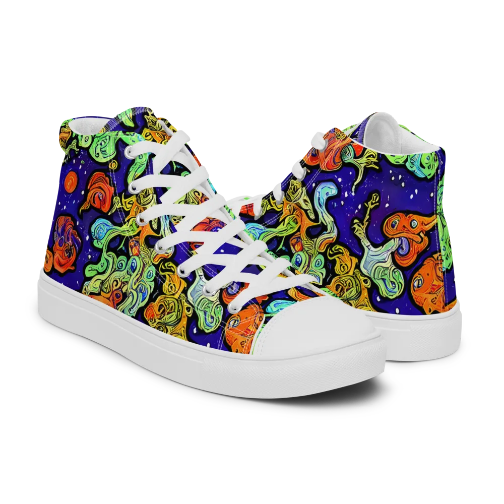 Midnight Reef on Men's High Top Canvas Shoes — Right