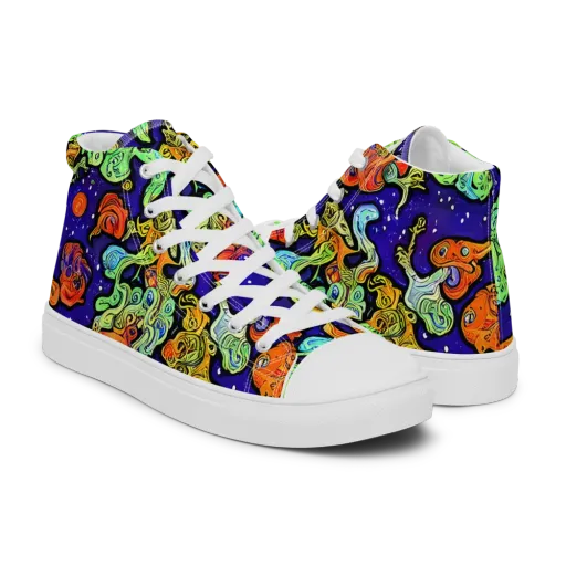 Midnight Reef on a Men's High Top Canvas Shoes