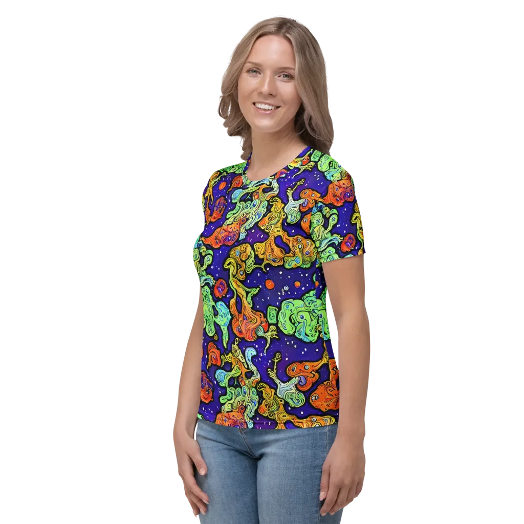 Midnight Reef on Women's Crew Neck T-Shirt — Left