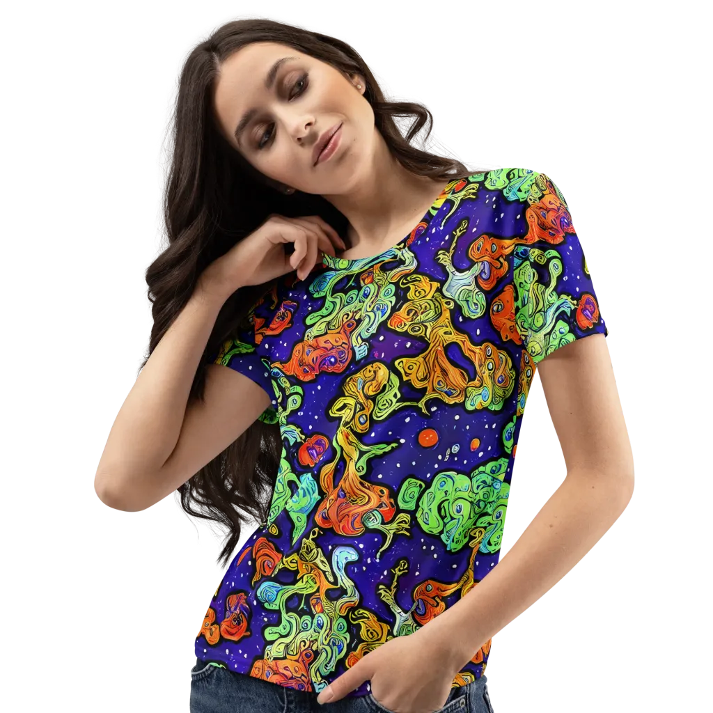 Midnight Reef on Women's Crew Neck T-Shirt — Left Front