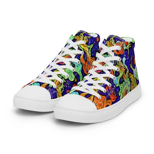Midnight Reef on a Women's High Top Canvas Shoes