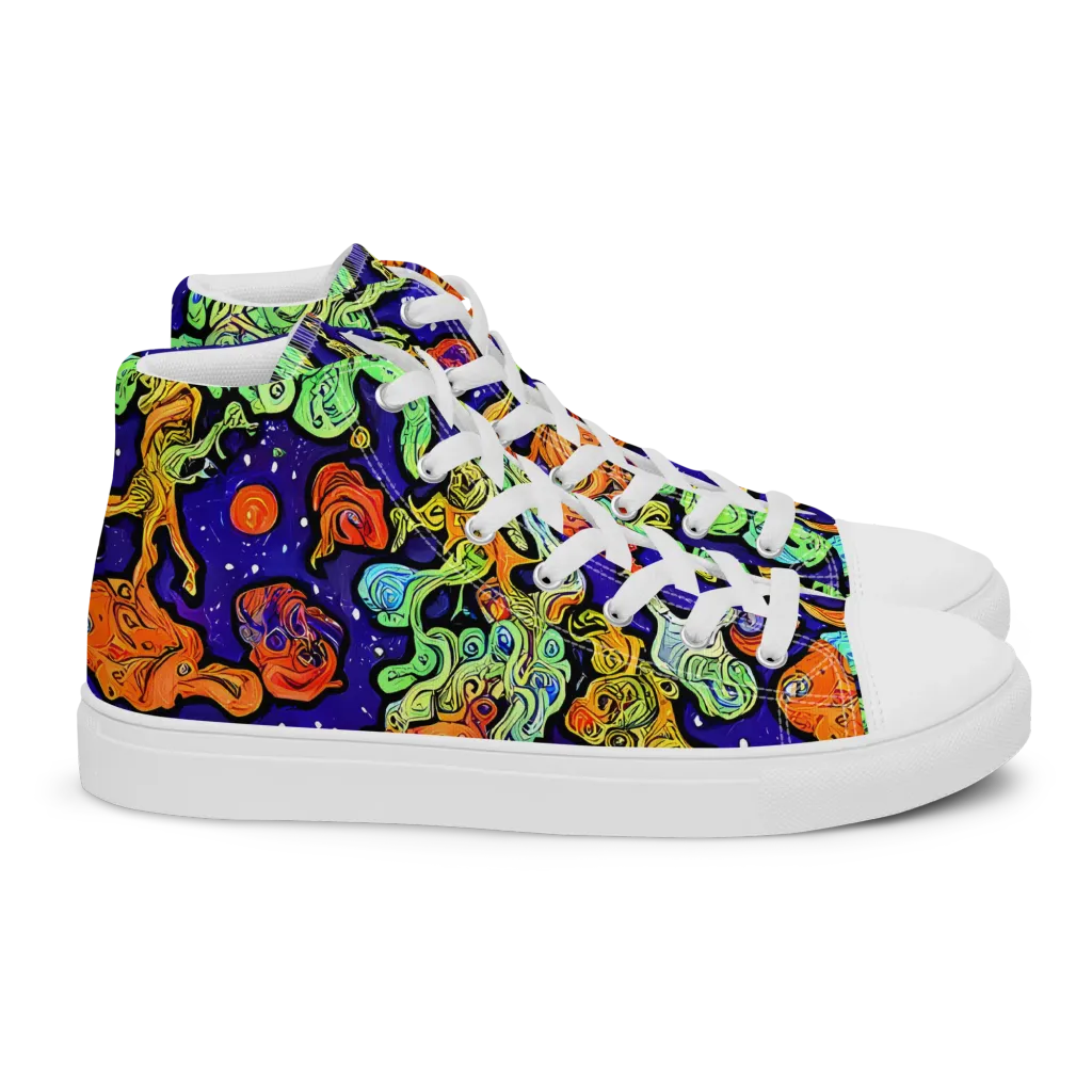 Midnight Reef on Women's High Top Canvas Shoes — Right
