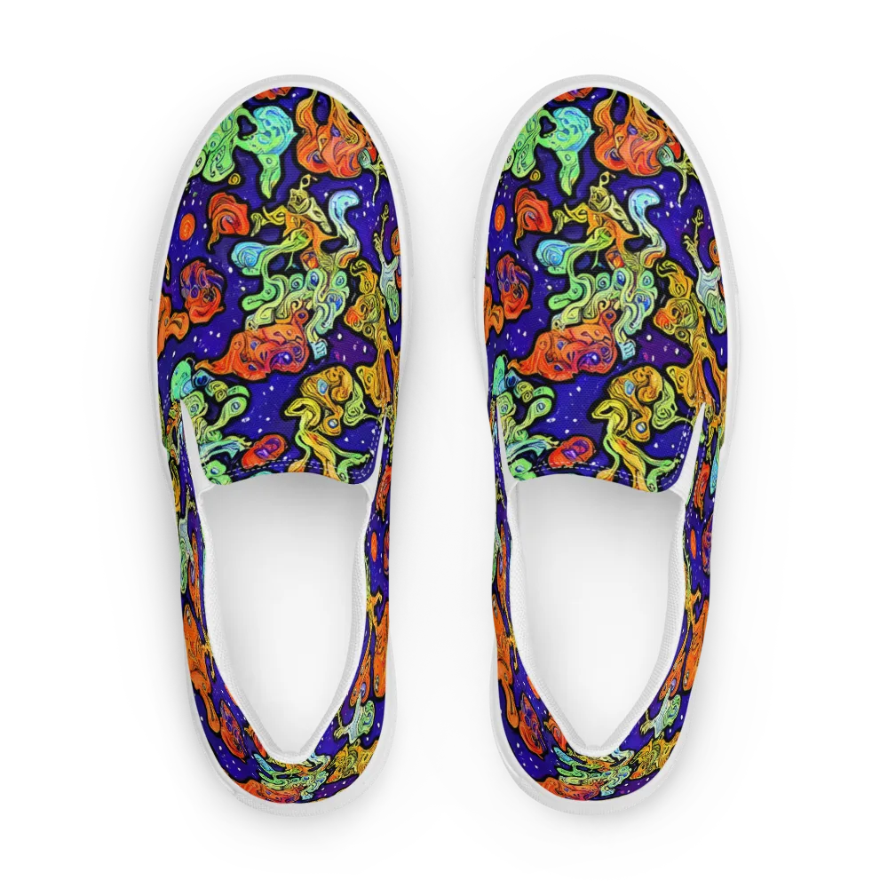 Midnight Reef on Men's Slip-On Canvas Shoes — Front
