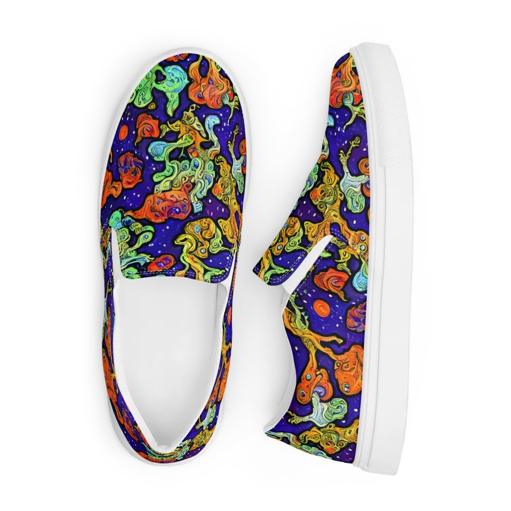 Midnight Reef on Men's Slip-On Canvas Shoes — Front