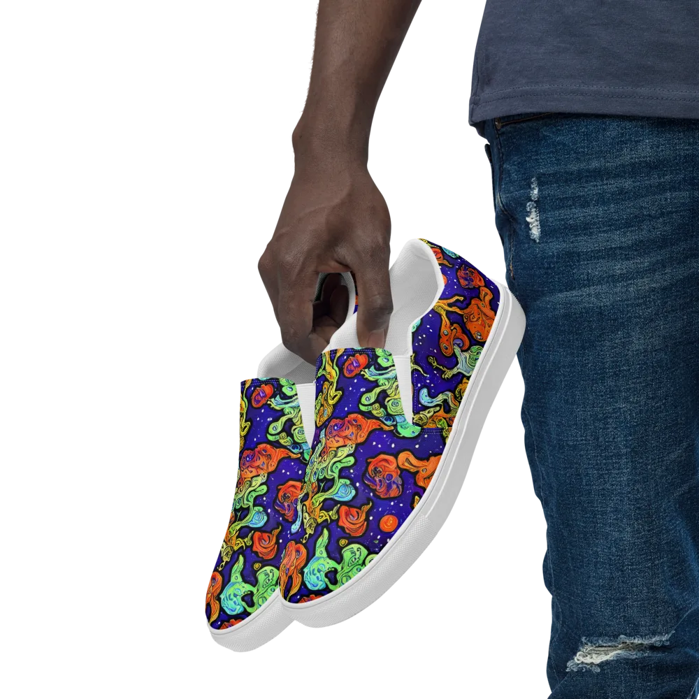 Midnight Reef on Men's Slip-On Canvas Shoes — Left Front