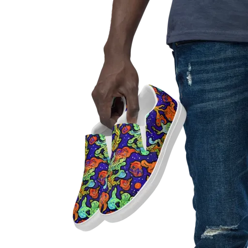Midnight Reef on a Men's Slip-On Canvas Shoes