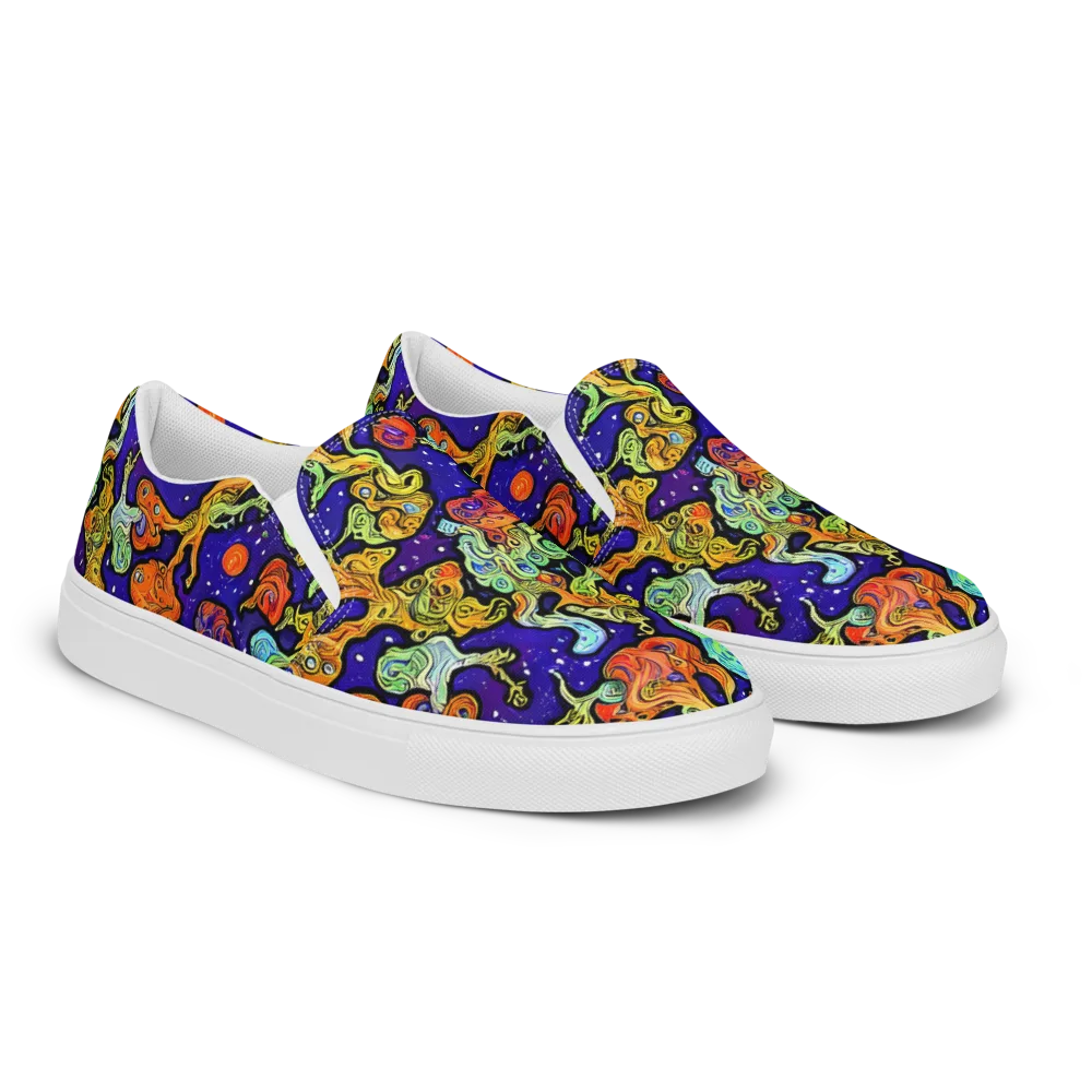 Midnight Reef on Women's Slip-On Canvas Shoes — Right Front