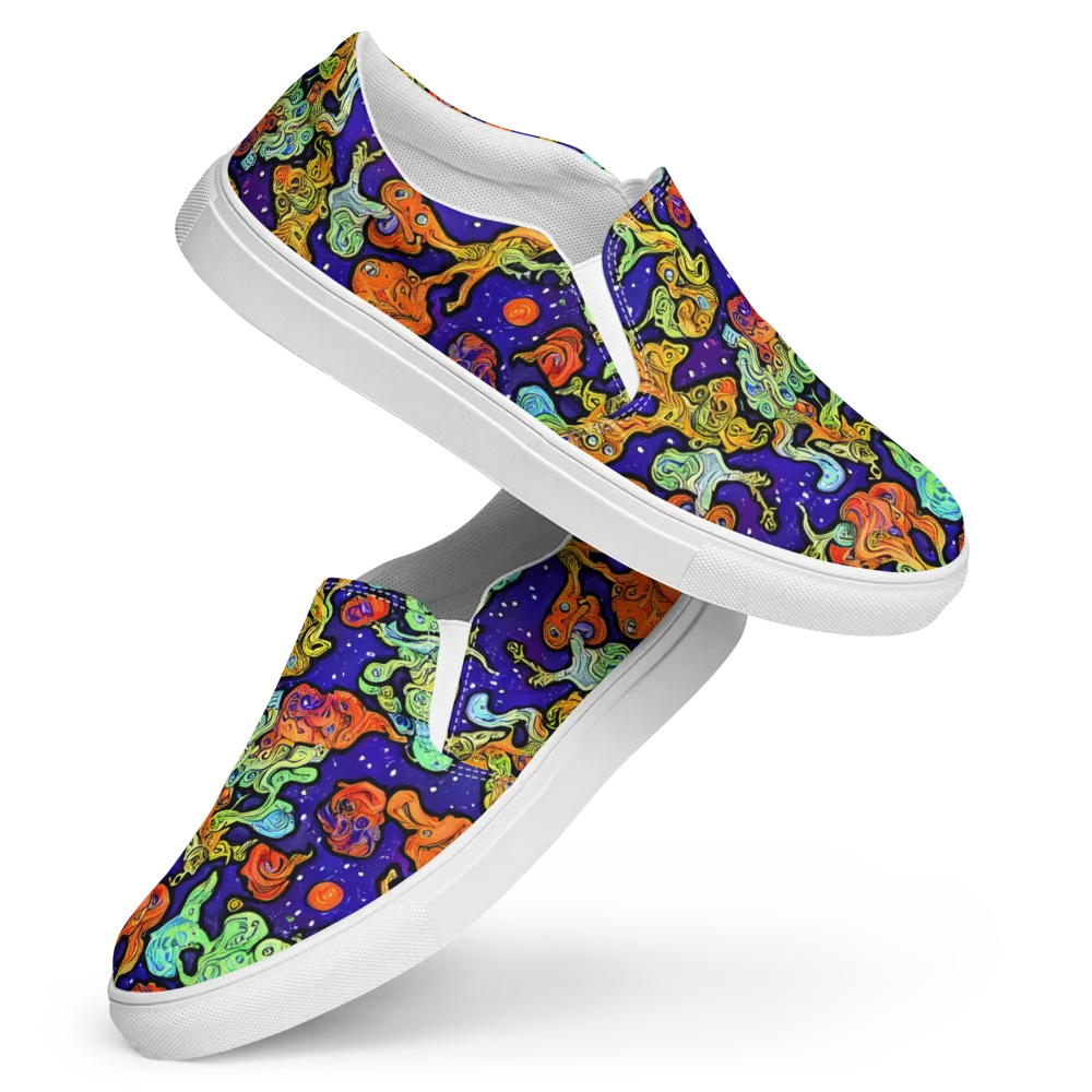 Midnight Reef on Women's Slip-On Canvas Shoes — Front