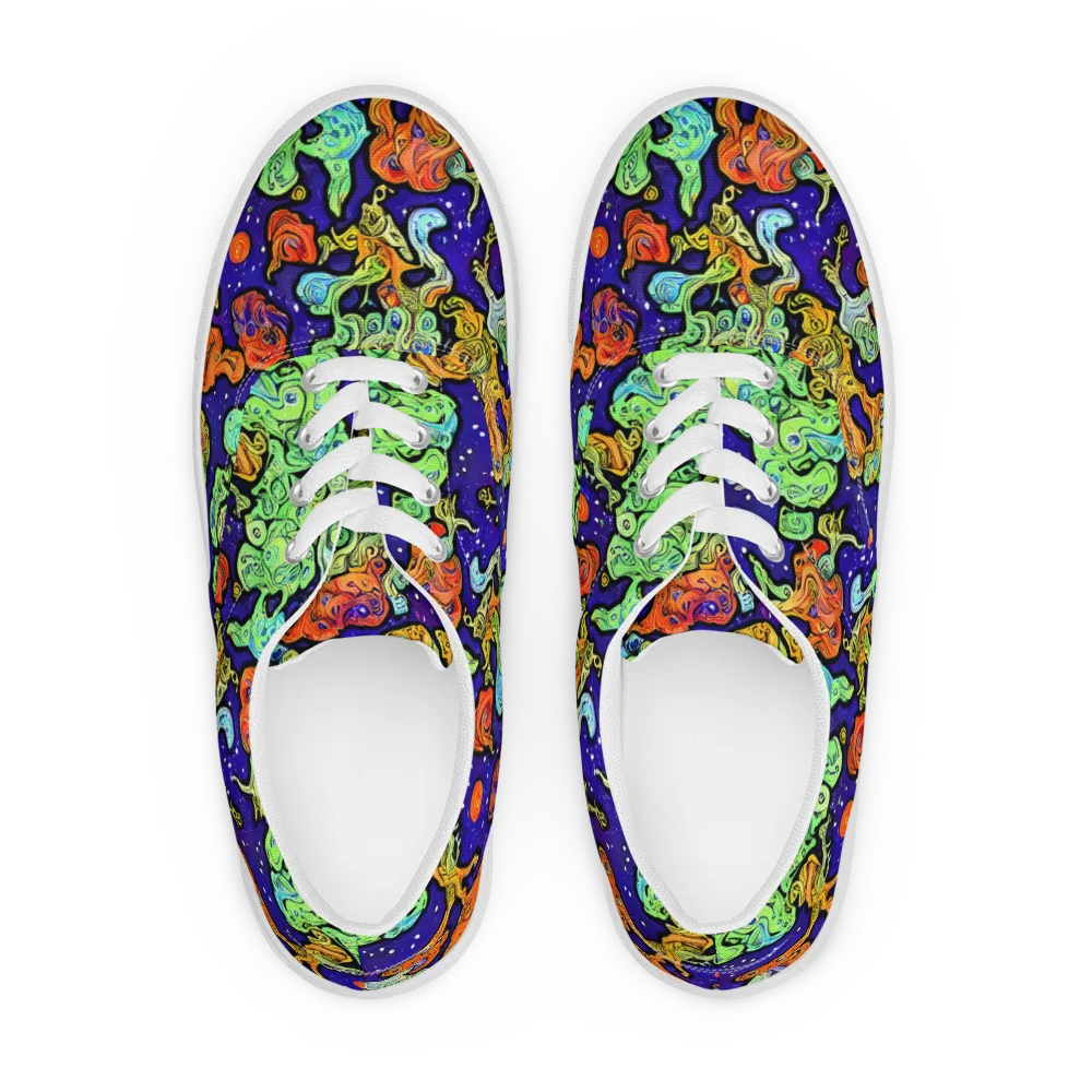 Midnight Reef on Men's Lace-Up Canvas Shoes — Front