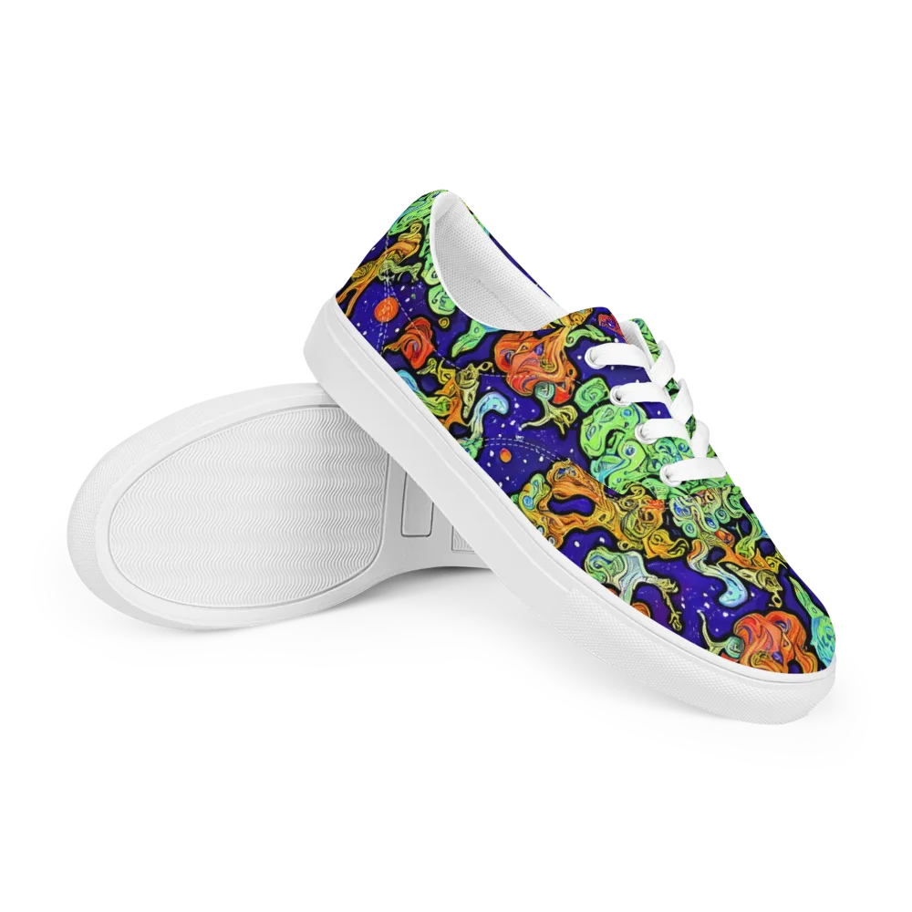 Midnight Reef on Men's Lace-Up Canvas Shoes — Right Front