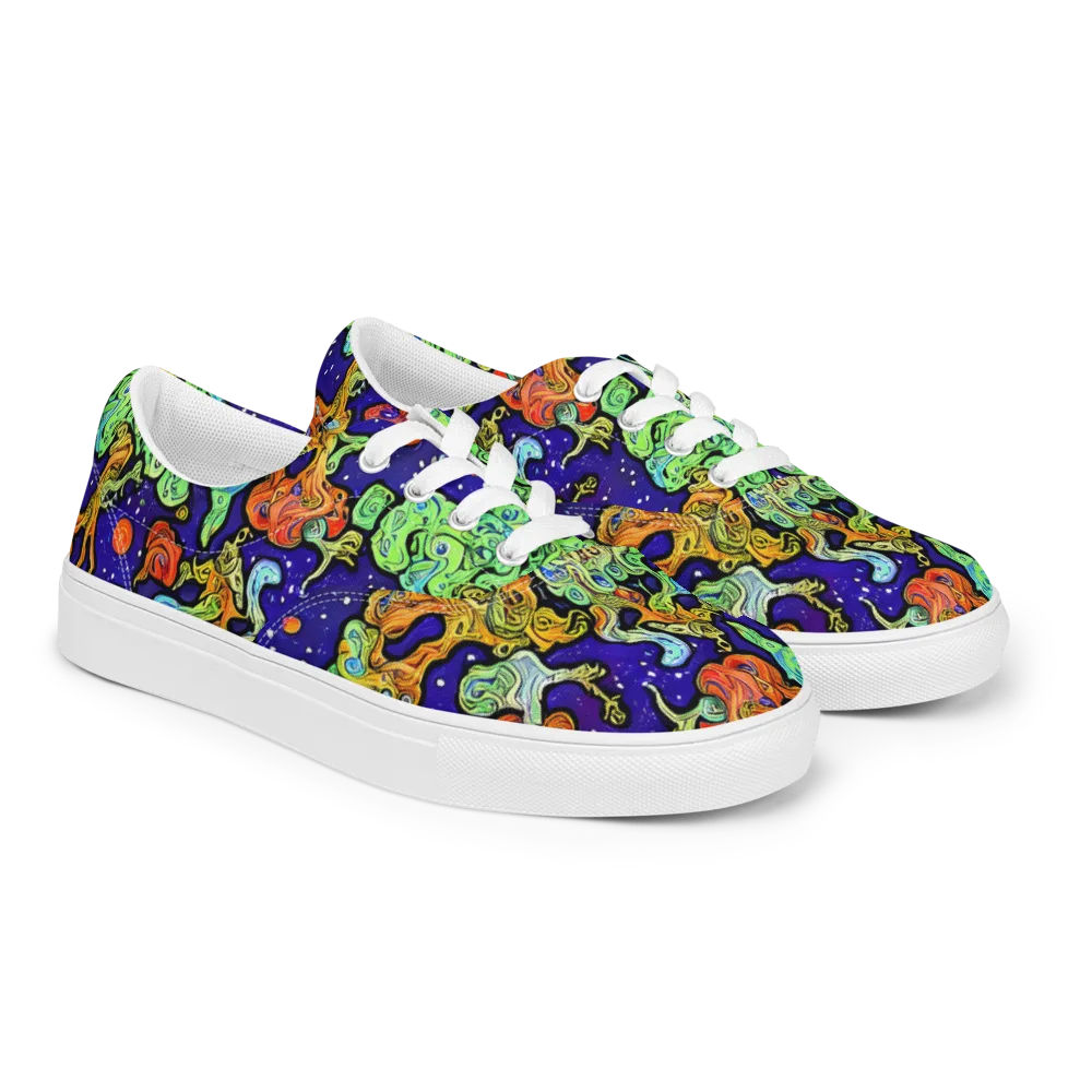Midnight Reef on Men's Lace-Up Canvas Shoes — Right Front