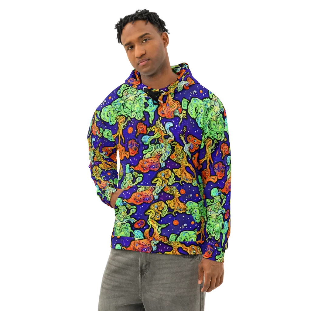 Midnight Reef on Cotton Hoodie — Left Front