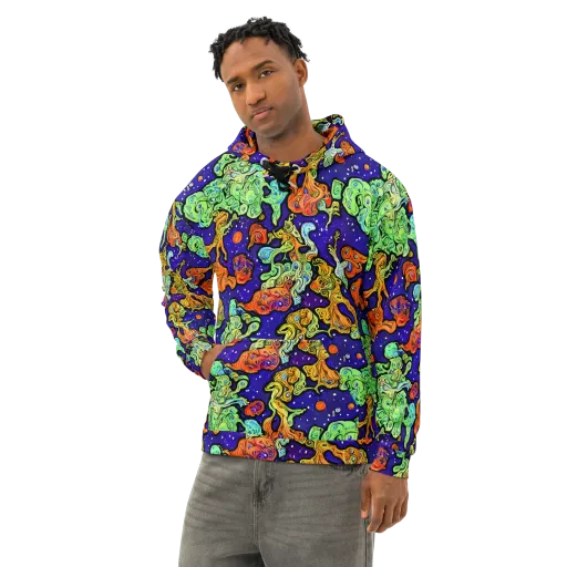 Midnight Reef on a Cotton Hoodie