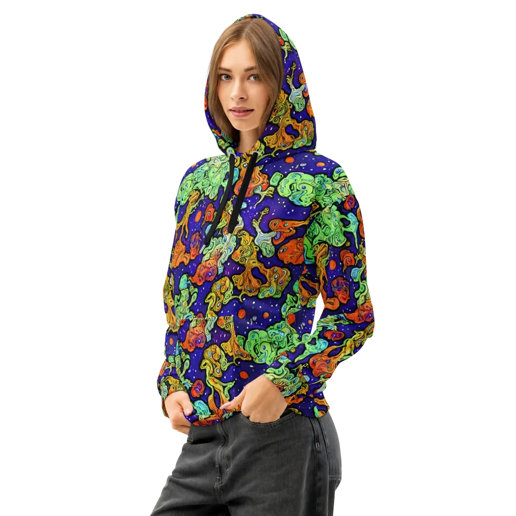Midnight Reef on Cotton Hoodie — Left Front
