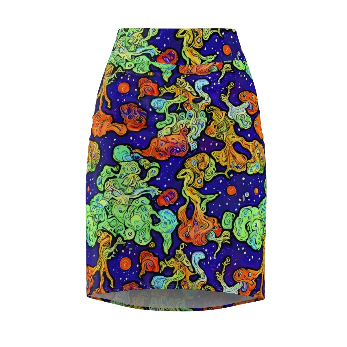 Midnight Reef on Pencil Skirt — Front