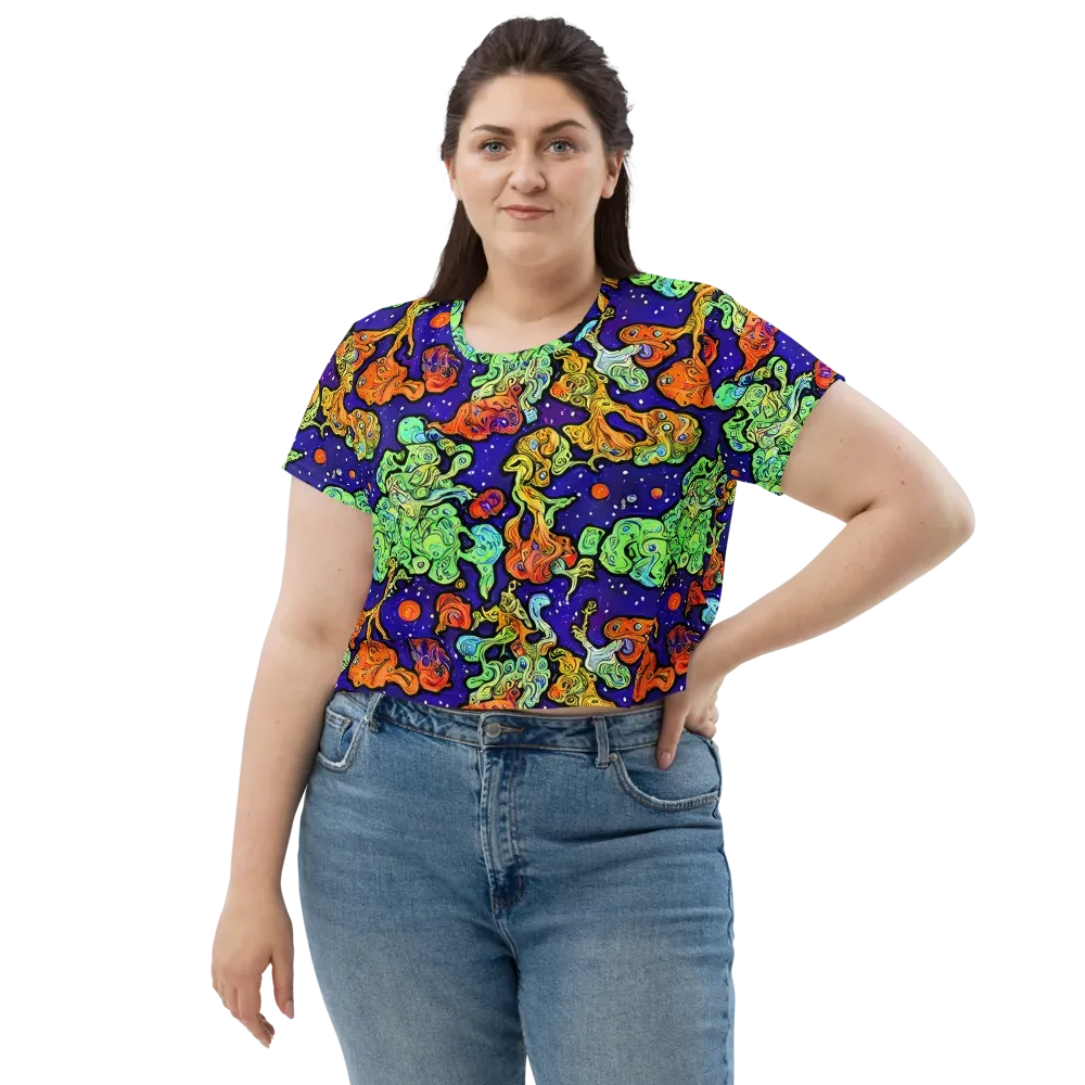 Midnight Reef on Crop Tee — Front