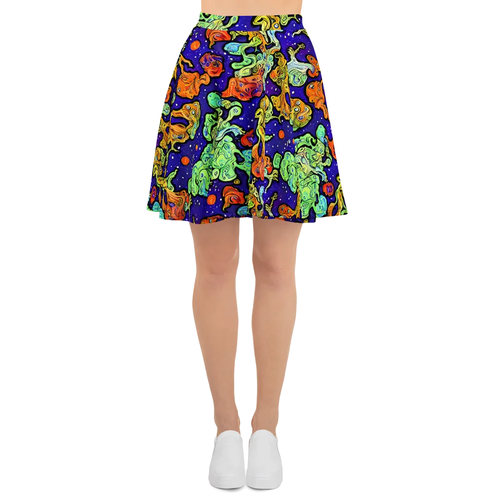 Midnight Reef on Skater Skirt — Front