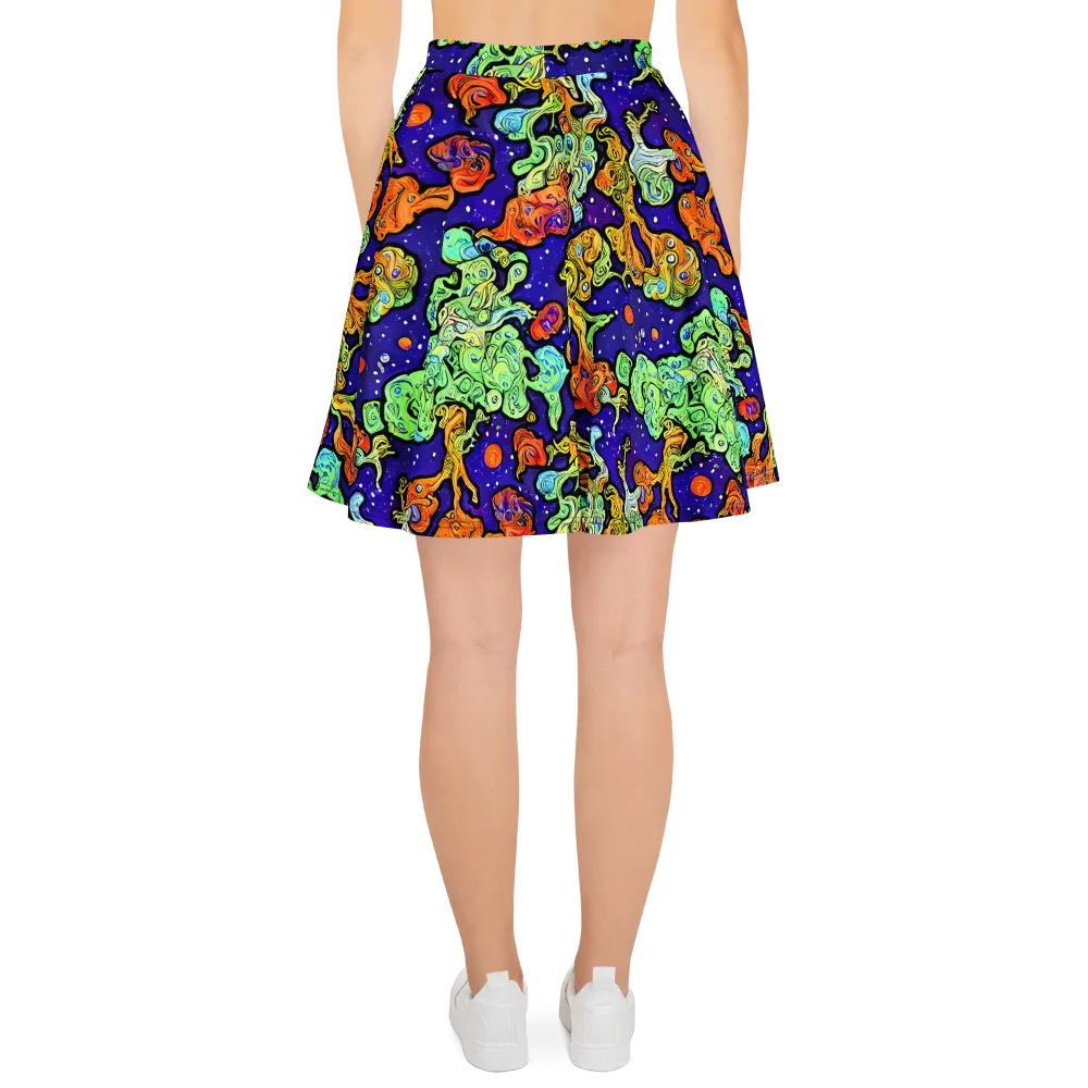 Midnight Reef on Skater Skirt — Back