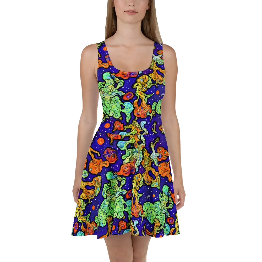 Midnight Reef on Skater Dress — Front
