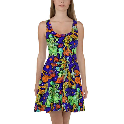 Midnight Reef on a Skater Dress