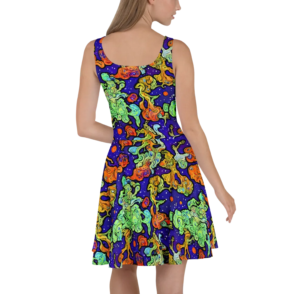 Midnight Reef on Skater Dress — Back