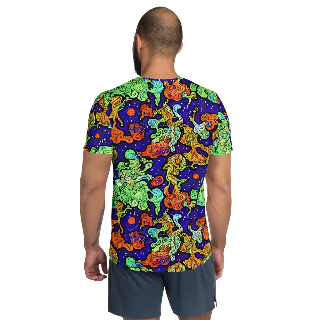 Midnight Reef on Men's Athletic T-Shirt — Back