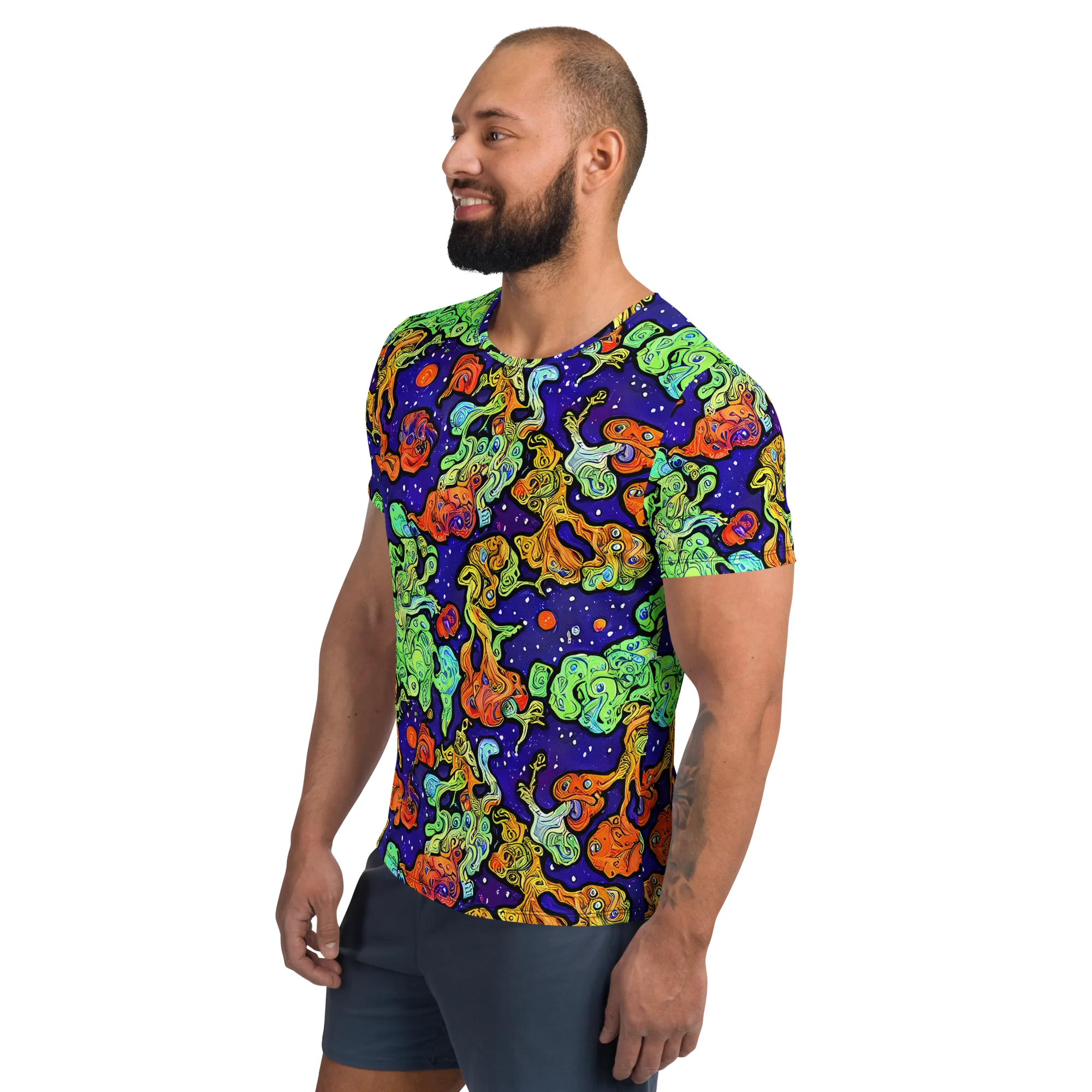 Midnight Reef on Men's Athletic T-Shirt — Left
