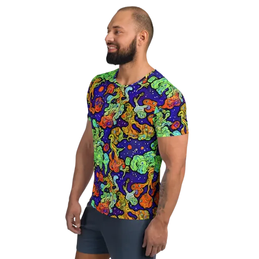 Midnight Reef on a Men's Athletic T-Shirt