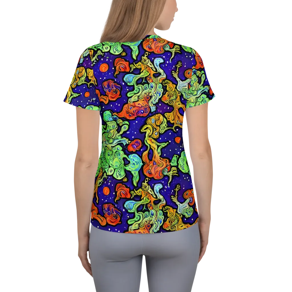 Midnight Reef on Women's Athletic T-Shirt — Back