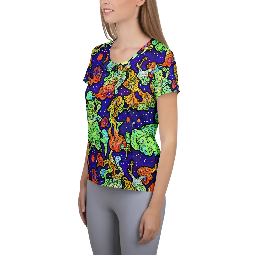 Midnight Reef on Women's Athletic T-Shirt — Left