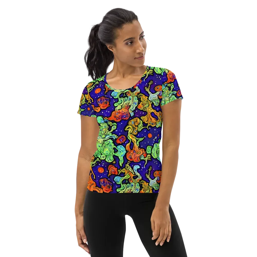 Midnight Reef on Women's Athletic T-Shirt — Front