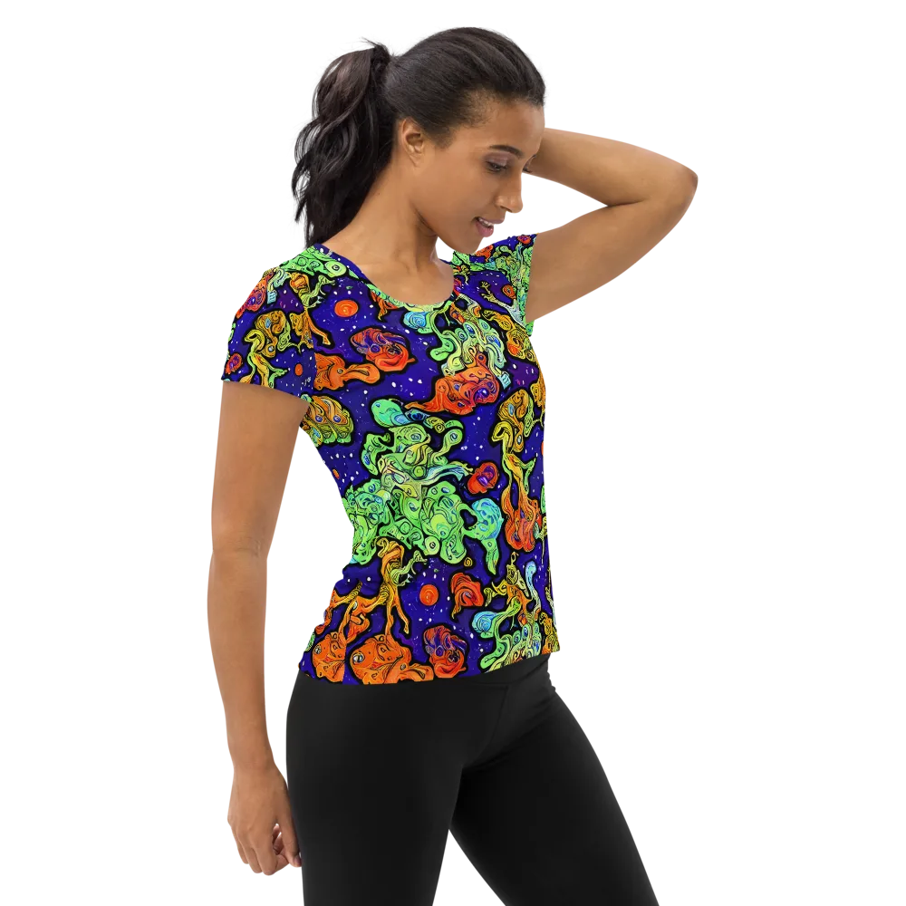 Midnight Reef on Women's Athletic T-Shirt — Right