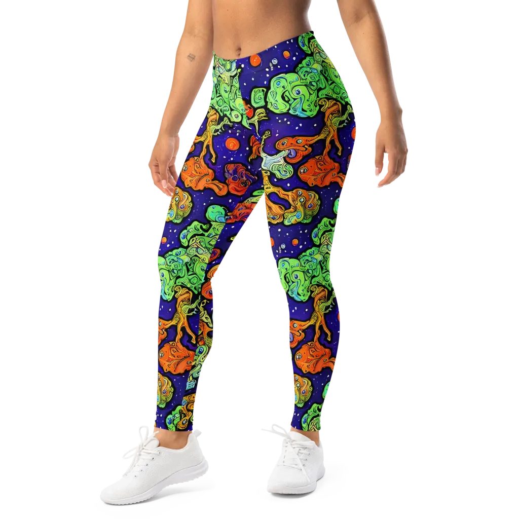 Midnight Reef on Leggings — Left Front